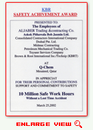 SAFETY ACHIEVEMENT AWARD, QATAR - CLICK HERE